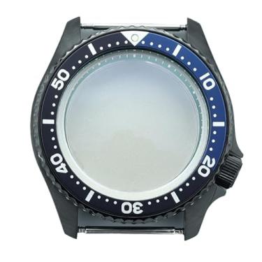 Imagem de FEIYASHI Relógio preto masculino de 42,5 mm, caixa de aço, bisel de cerâmica, vidro de safira para NH35 NH36/34, peças de relógio de coroa 3,8, NH35 NH34/36/38 Movimento + Anel Capítulo Verde 3, Caixa