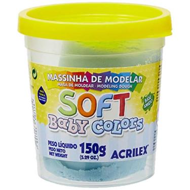 Imagem de Massa de Modelar Soft 150G, Acrilex 073150811, Azul Bebê, Pacote de 6 Acrilex, Azul Bebê, pacote de 6