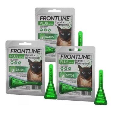 Imagem de 3 Frontline Plus Para Gatos Antipulgas E Carrapatos Kit
