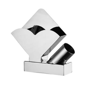 Imagem de Porta-guardanapos vertical de aço inoxidável - Dispensador de guardanapos de restaurante com suporte de palito de dente tubo de toalha de papel quadrado porta-guardanapos (prata, 19,5 * 5 * 17,5 cm)
