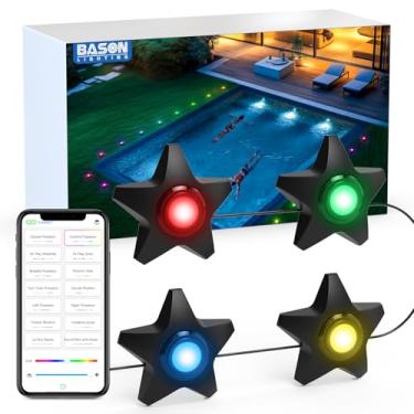 Imagem de Luzes de piscina submersíveis inteligentes com controle de aplicativo, luz de mudança multicolorida RGBW para piscina, compatível com Alexa à prova d'água ou piscina acima do solo, aquário, lagoa