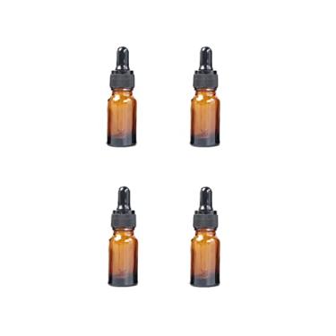 Imagem de Lansonee 4 frascos de vidro âmbar com pipetas de vidro para armazenar óleos essenciais, perfumes, cosméticos e misturas de aromaterapia, 10 ml