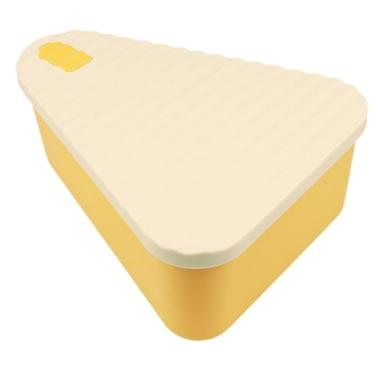 Imagem de Bothyi Recipiente de Silicone à Prova de Vazamento para Pizza, Lancheira Multiuso Hermética para Frutas, Fácil Limpeza, Resistente E Reutilizável, Triangular, L Bege Amarelo