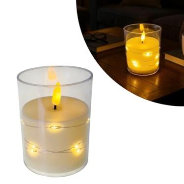 Imagem de Vela Led Decorativa Com Fio De Fada A Pilha Sem Chama Decorativa Casa Mesa Posta (1)