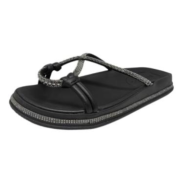 Imagem de Chinelo Feminino Papete Conforto Brilho Flatform Moleca