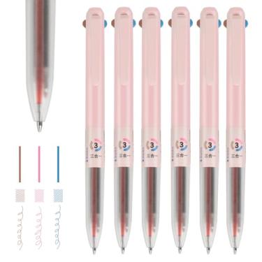 Imagem de Canetas de gel retráteis 3 em 1 coloridas - escrita suave de ponta fina de 0,5 mm - canetas de gel multicoloridas de tinta gel para planejamento de diário, (Deeppink, Sienna, Steelblue)
