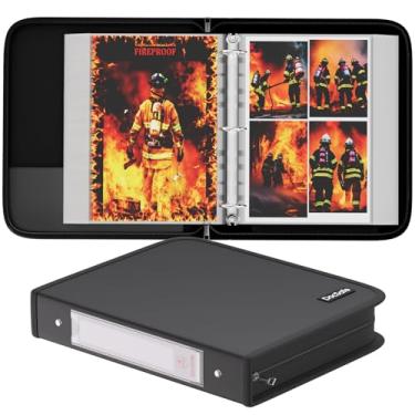 Imagem de DocSafe Álbum de fotos 10 x 15 cm, 400 bolsos, livro de fotos à prova de fogo com 100 mangas de plástico, fichário de grande capacidade para proteger a família, aniversário de casamento, fotos de