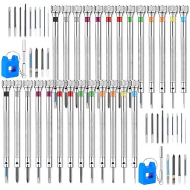 Imagem de Conjunto de chaves de fenda de relógio de precisão, kit de chaves de fenda micro joalheiras, kit de ferramentas de reparo eletrônico profissional com 13 lâminas de substituição extra de 0,6-2 mm, para