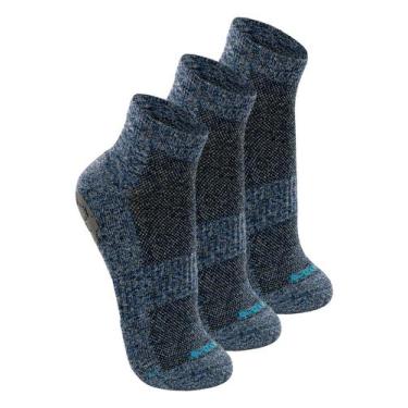 Imagem de Kit com 3 Pares de Meias Antiderrapante Pilates Lupo 3310-003, Azul, 3