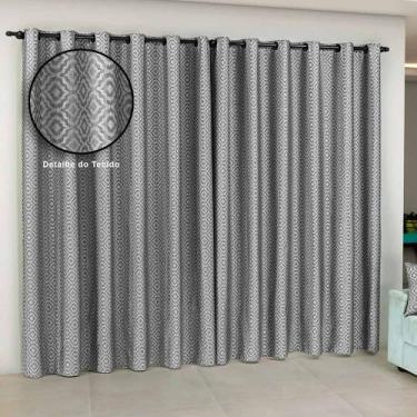 Imagem de Cortina Atena 4m x 2,80m Jacquard Semi Blackout Cinza - Imperial Moda 