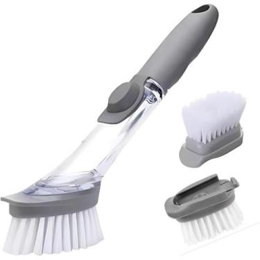 Imagem de Escova De Limpeza 2 Em 1 Dispenser Detergente Lava Louça - Shopemix