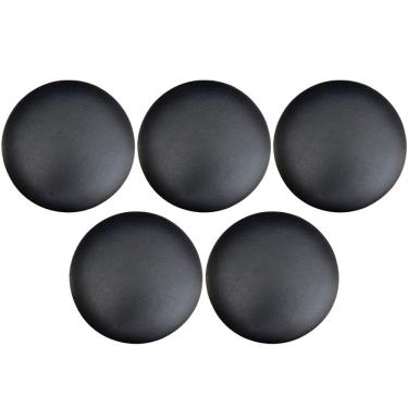 Imagem de Kit 05 Assentos Redondo Banqueta Cadeira Estofados Poltronas H02 Corino Preto 25 cm - Lyam Decor