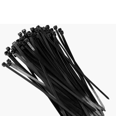 Imagem de Kit 100 Abraçadeira Enforca Gato Nylon Preto 100 X 4,8Mm