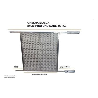 Imagem de Grelha Moeda Churrasqueira Profunda Grande 60X70Cm