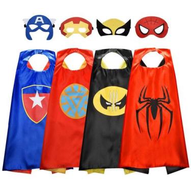 Imagem de Capas de super-heróis Roko Toys para meninos de 3 a 10 anos (4 unidade
