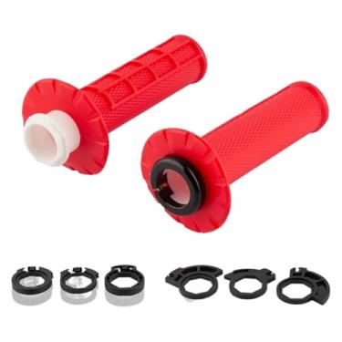 Imagem de Punhos de motocicleta 7/20.3 cm 22 mm com a câmera de encaixe, punhos de guidão de bicicleta suja compatíveis com CRF SXF EXC (vermelho)