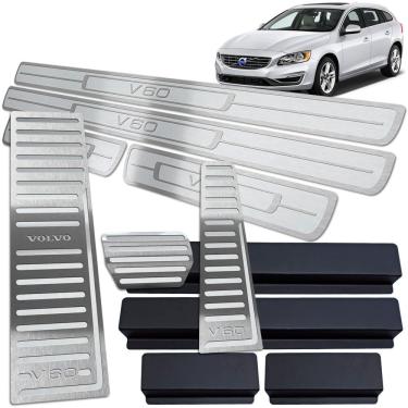 Imagem de Descanso Pedaleiras Soleira Inox Prata Volvo V60 2012 A 2018