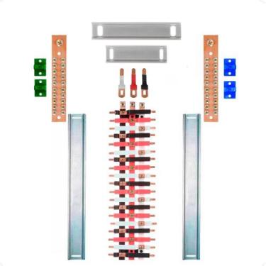 Imagem de Kit Barramento Trifásico 80A para 38 Circuitos com Termo Retrátil - Za
