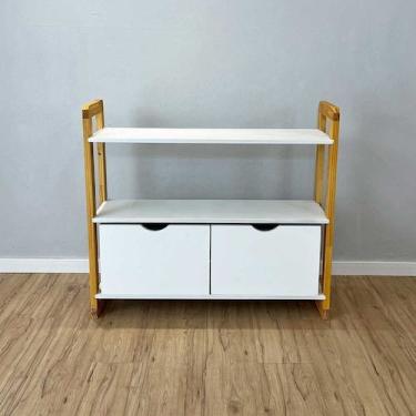 Imagem de Aparador de Madeira Pinus Linea de 3 Prateleiras Ample com 2 Gavetas B