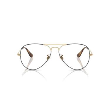 Imagem de Armação para Óculos Ray-Ban Aviator 0RX6489 3177 Tam 55 / Marrom Havana/Ouro
