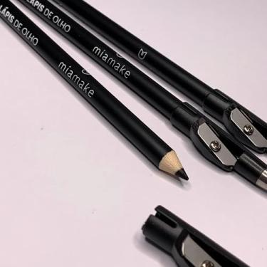Imagem de Kit 3 Lápis de Olho Preto, Delineador em Lápis com apontador Maquiagem Profissional