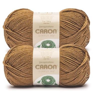 Imagem de Caron Simply Me Fio mesclado caramelo - pacote com 2 unidades de 160 g - 62% acrílico, 20% nylon, 18% lã - nº 5 volumoso - 197 jardas - tricô/crochê