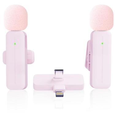 Imagem de Pacote com 2 microfones de lapela sem fio Mini Lavalier para iPhone - 