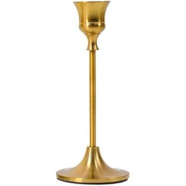 Imagem de Castiçal de vela, suporte de vela dourado alto, suporte de mesa, centro de mesa, suporte de castiçal, suporte de vela para jantares, ornamentos
