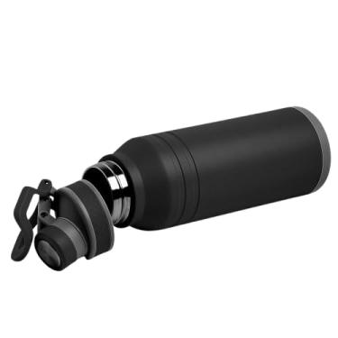 Imagem de Garrafa Térmica 1,2L Inox com Alça e Bico Parede Dupla, Tampa Antivazamento, Ideal para Café, Água, Academia, Viagem, Camping e Trabalho Cores Azul, Laranja, Amarelo, Preto e Branco (Preta)