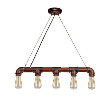 Imagem de Lustre vintage americano, luminária decorativa comercial de bar, restaurante, luminária de teto com pingente de fazenda industrial com base E27 para uso acima da mesa de jantar em bar de fazenda