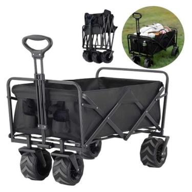 Imagem de Carrinho Portátil Extra Grande 120KG Rodas Largas Poliéster Anti-rasgo