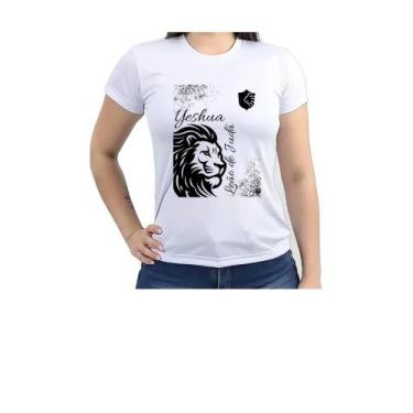 Imagem de Blusa Camiseta Feminina Religiosa Personalizada Estampa Yeshua Leão de