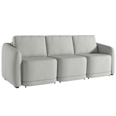 Imagem de Sofá Cama para Sala de Estar 3 Lugares 306cm Montserrat K01 Linho Cinza - Lyam Decor