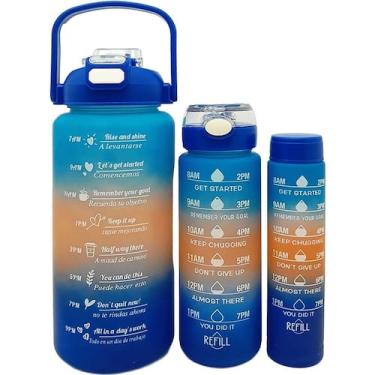 Imagem de Garrafas Água Frases Treino Academia 2L 900ml 300ml Kit 3pçs - Genéric