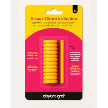 Imagem de Discos Médio 23mm Amarelo para Caderno de Disco compatível com Caderno Inteligente