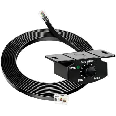 Imagem de Smileocean Botão de graves universal para amplificador de carro, controle remoto de volume de subwoofer de 4 pinos, cabo de extensão de 3 m, compatível com a maioria dos sistemas de áudio automotivo