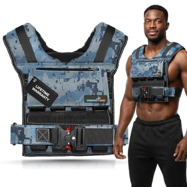 Imagem de Gymnastics Power - Colete pesado de 2,7 kg, 4,5 kg, 5,4 kg, 11,3 kg, 15,9 kg, 20,4 kg, peso de ferro removível para homens e mulheres, treino de calistenia e fitness esportivo (16 kg - camuflagem)