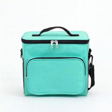Imagem de Bolsa Térmica Média Portátil, Lancheira com Isolamento Térmico, Poliéster, 4 Divisórias, Alça Ajustável, para Academia, Viagem, Praia, Piquenique (Verde)