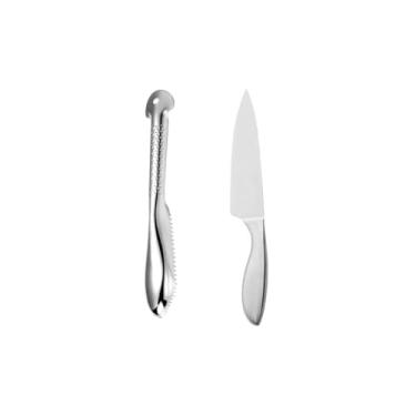 Imagem de Genérico, Espatula Raspador Peixe e Faca 8" Profissional Aço Inox