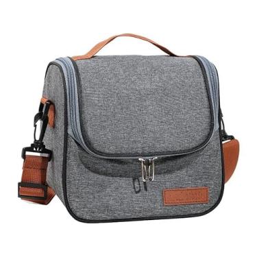 Imagem de Bolsa Térmica Com Alça Lanche Bebida Lancheira Portátil Trabalho Fitness (Cinza 2005)