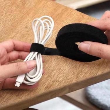 Imagem de 1 pulseira de cabo, artesanato, resistente ao calor, reutilizável, conjunto de cabos, fixação de cabos, organização de fios, fita de armazenamento, para uso doméstico, embalagem de bagagem (14,5 mm x