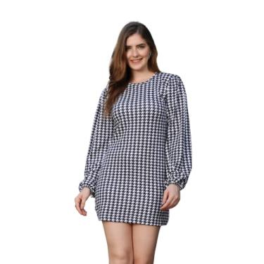 Imagem de Leriya Fashion Vestidos de festa para mulheres, gargantilha, multicolorido, colado ao corpo, Preto/bahama p, P