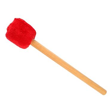 Imagem de RiToEasysports Baqueta de Cabeça de Feltro Macia Com Alça Longa, Lindo Martelo de Tambor de Material de Faia para Entusiastas da Música (Vermelho)