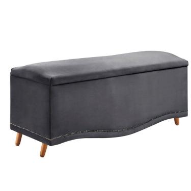 Imagem de Calçadeira Sapateira Baú Holanda 140cm De Largura Veludo Star Confort Cinza Chumbo