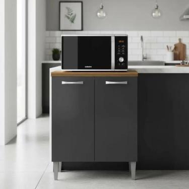 Imagem de Balcão Armário de Cozinha Multiuso Atenas 70cm 2 Portas para Microonda