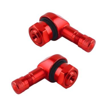 Imagem de MTRPS 2 peças de hastes de válvula de pneu de motocicleta, haste de válvula de roda de motocicleta de alumínio de 90 graus com vedações de borracha, hastes de válvula sem câmara de pneu de 10 mm a