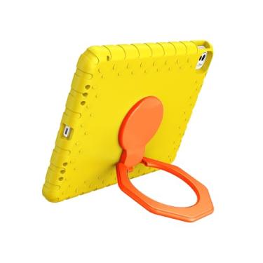 Imagem de BILLISGOVA Capa para iPad Air/Pro 13 com suporte robusto de rotação de 360°, suporte para lápis, capa super protetora para iPad de 13 polegadas M3 2025, M4/M2 2024, para família/crianças, amarelo