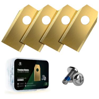 Imagem de Headley Tools 36 peças de lâminas de substituição de titânio compatíveis com ECOVACS Goat todas as séries, lâminas robóticas de substituição robustas, corte de alto desempenho