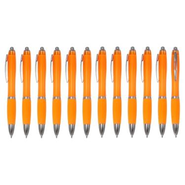 Imagem de PATIKIL Canetas esferográficas retráteis, 12 peças de caneta esferográfica de tinta preta de 1,0 mm com aderência de borracha de plástico para anotações, eventos de classe de escritório, laranja, 12