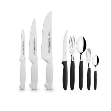 Imagem de KIT - Faqueiro Premium 3 Peças + 1 Faqueiro 30 Peças Ipanema Preto - T